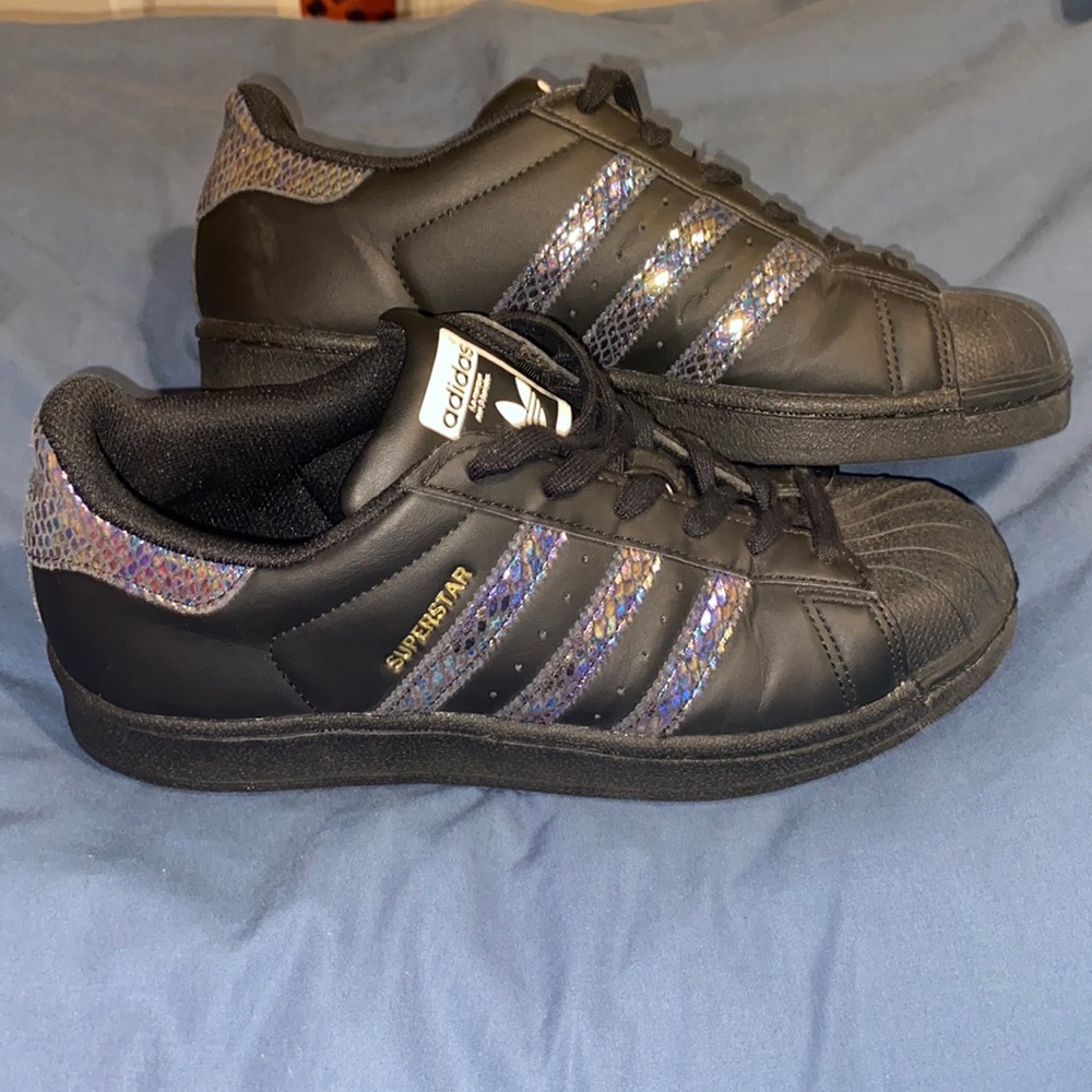 SOLD Adidas Superstar Black Mermaidiridescent Snake Sneakers